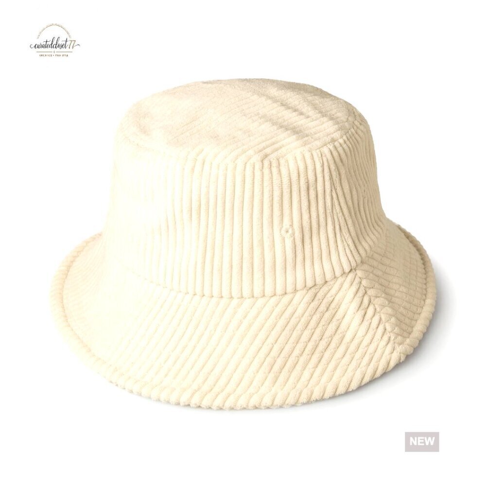 Corduroy Bucket Hat Adjustable Unisex Lightweight Packable Outdoor Sun